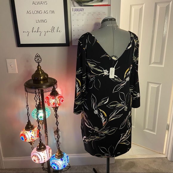 NWT Soma Black Floral Dress Size XL - Picture 3 of 9